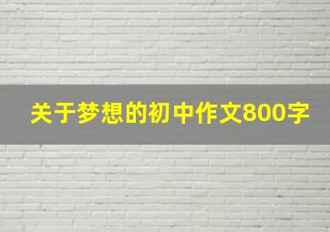 关于梦想的初中作文800字