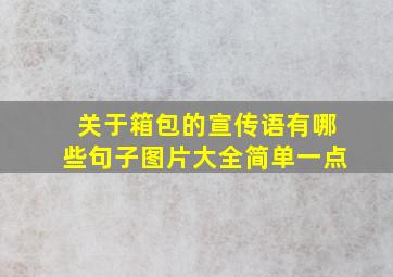 关于箱包的宣传语有哪些句子图片大全简单一点