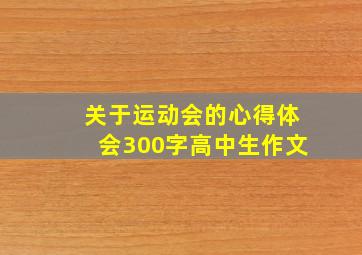 关于运动会的心得体会300字高中生作文