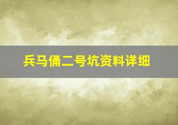 兵马俑二号坑资料详细