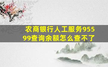 农商银行人工服务95599查询余额怎么查不了