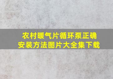 农村暖气片循环泵正确安装方法图片大全集下载