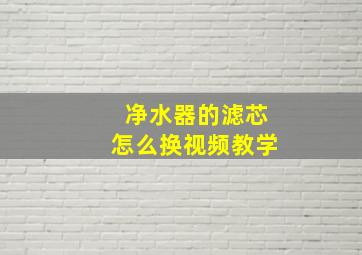 净水器的滤芯怎么换视频教学