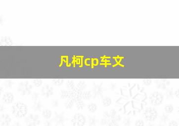 凡柯cp车文