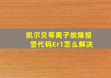 凯尔贝等离子故障报警代码Er1怎么解决