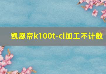 凯恩帝k100t-ci加工不计数