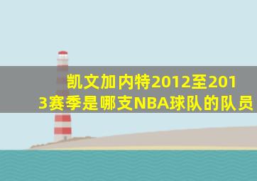 凯文加内特2012至2013赛季是哪支NBA球队的队员