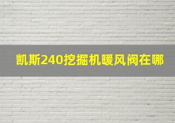 凯斯240挖掘机暖风阀在哪