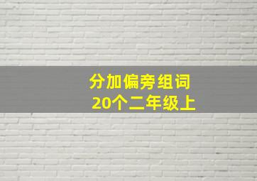 分加偏旁组词20个二年级上