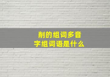 削的组词多音字组词语是什么