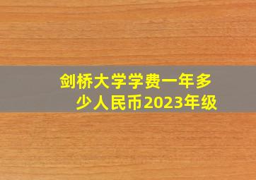 剑桥大学学费一年多少人民币2023年级