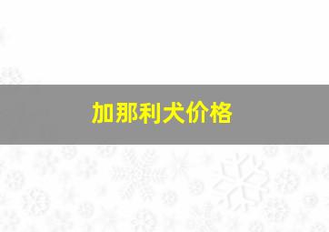 加那利犬价格