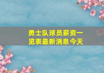 勇士队球员薪资一览表最新消息今天