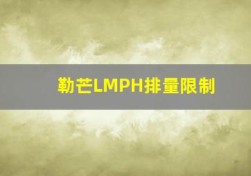 勒芒LMPH排量限制