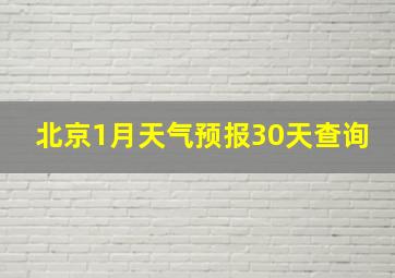 北京1月天气预报30天查询