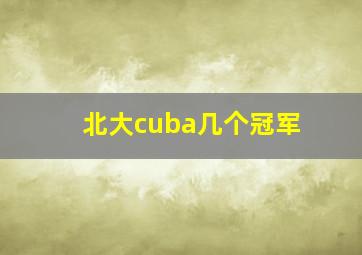 北大cuba几个冠军