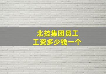 北控集团员工工资多少钱一个