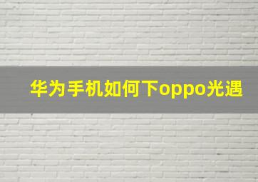 华为手机如何下oppo光遇