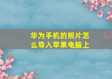 华为手机的照片怎么导入苹果电脑上