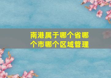 南港属于哪个省哪个市哪个区域管理