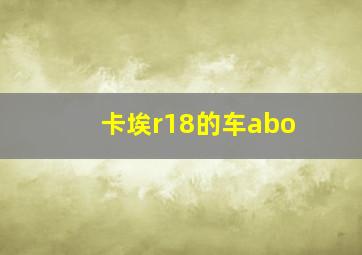 卡埃r18的车abo