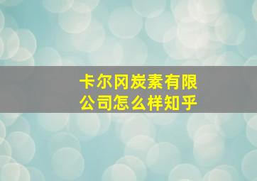 卡尔冈炭素有限公司怎么样知乎