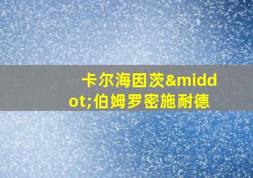 卡尔海因茨·伯姆罗密施耐德