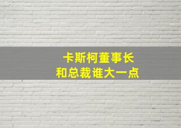 卡斯柯董事长和总裁谁大一点