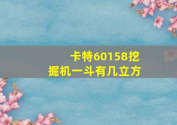 卡特60158挖掘机一斗有几立方