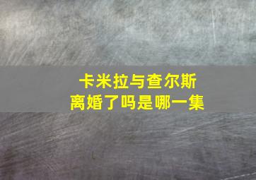 卡米拉与查尔斯离婚了吗是哪一集