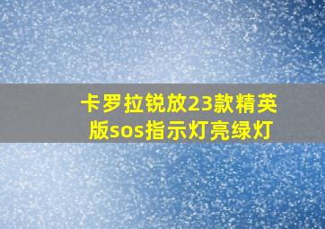 卡罗拉锐放23款精英版sos指示灯亮绿灯