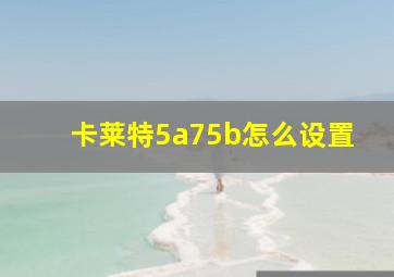 卡莱特5a75b怎么设置