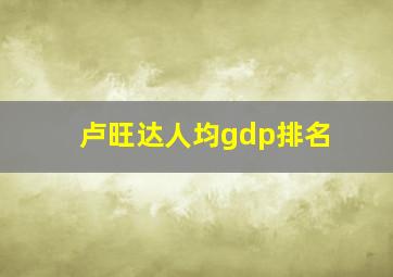 卢旺达人均gdp排名