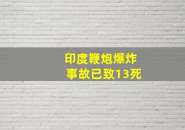 印度鞭炮爆炸事故已致13死