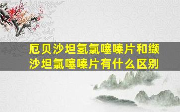 厄贝沙坦氢氯噻嗪片和缬沙坦氯噻嗪片有什么区别