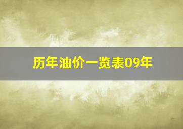 历年油价一览表09年