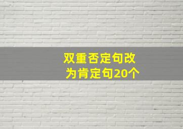 双重否定句改为肯定句20个