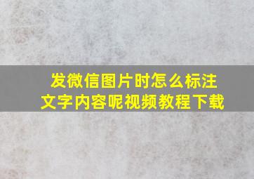 发微信图片时怎么标注文字内容呢视频教程下载