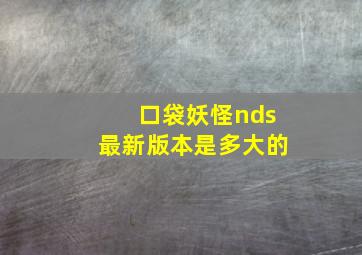 口袋妖怪nds最新版本是多大的