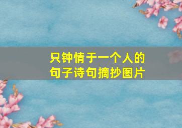 只钟情于一个人的句子诗句摘抄图片