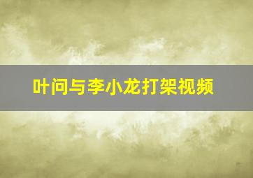 叶问与李小龙打架视频