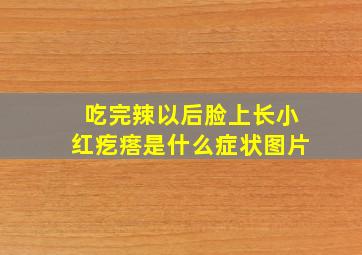 吃完辣以后脸上长小红疙瘩是什么症状图片