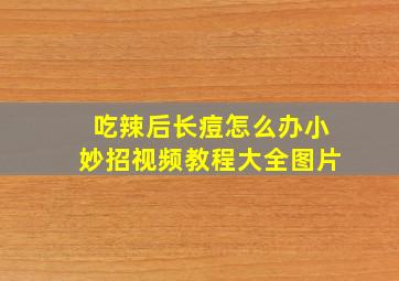 吃辣后长痘怎么办小妙招视频教程大全图片