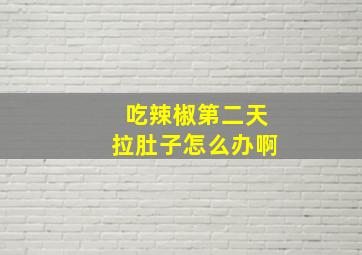 吃辣椒第二天拉肚子怎么办啊