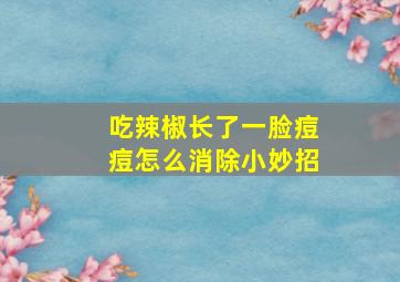 吃辣椒长了一脸痘痘怎么消除小妙招