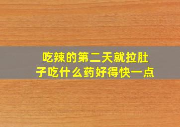 吃辣的第二天就拉肚子吃什么药好得快一点