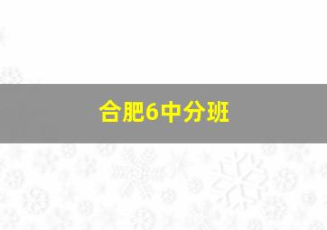 合肥6中分班