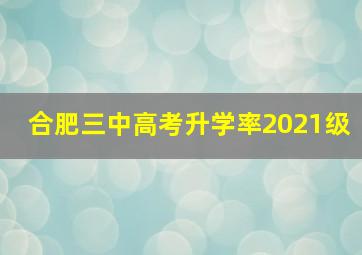 合肥三中高考升学率2021级