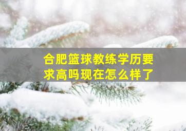 合肥篮球教练学历要求高吗现在怎么样了