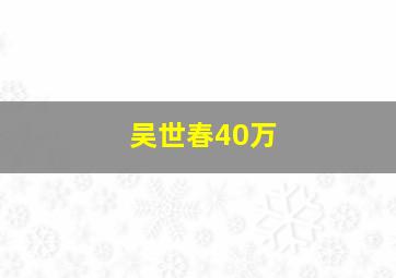 吴世春40万